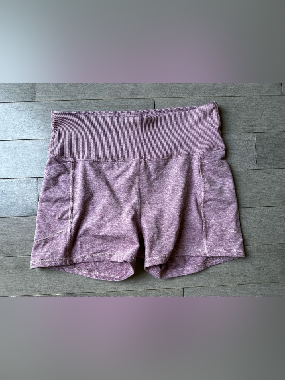 Women’s Zobha Bailey Pink 4” Band Biker Athletic Shorts With Pockets Size Large